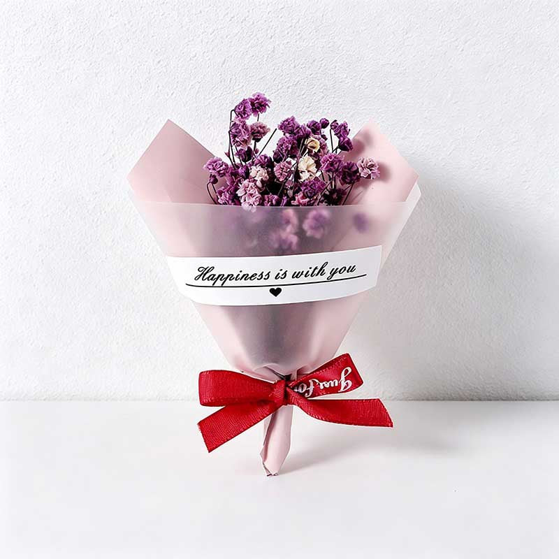 Mini Dried Baby's Breath Flower Bouquet and Soap Rose