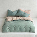 CouldNook Reversible Solid Duvet Cover - Ultra-Soft Washed Cotton Feel (Light Colors)