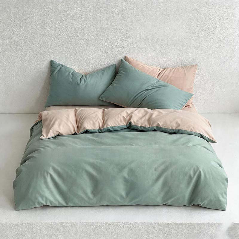 CouldNook Reversible Solid Duvet Cover - Ultra-Soft Washed Cotton Feel (Light Colors)