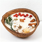 CouldNook Botanical Coconut Bowl Candle - Dried Flower & Wooden Wick Decor
