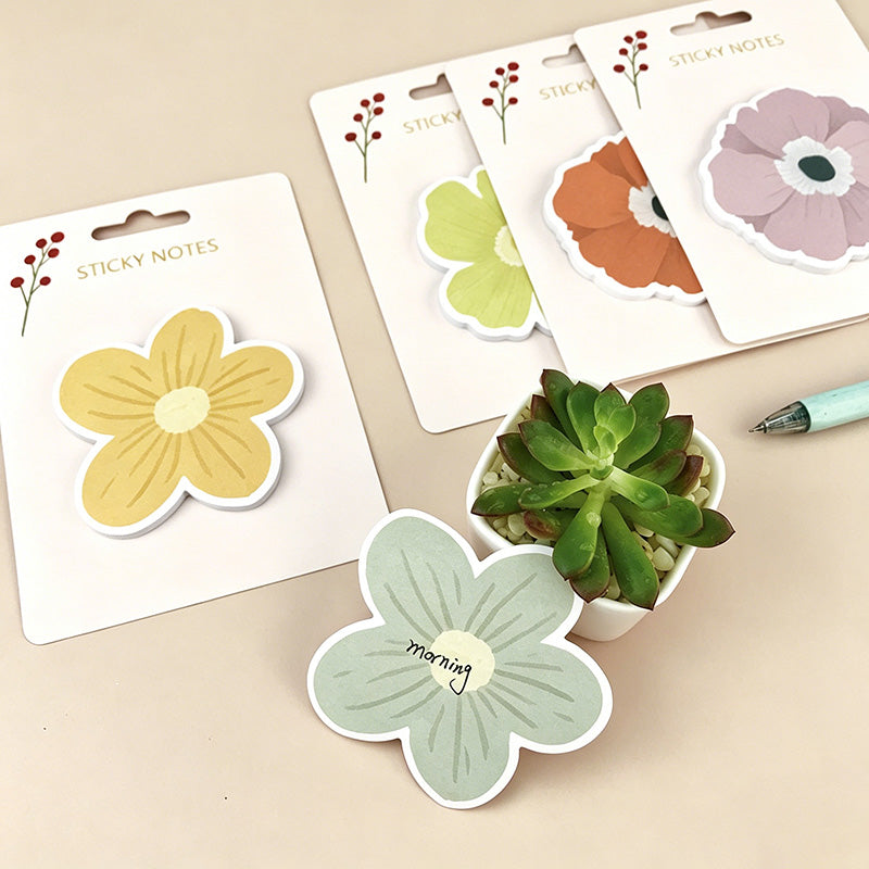 CouldNook Morandi Floral Sticky Notes - Aesthetic Pastel Memo Pad