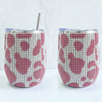 CouldNook 12oz Bling Rhinestone Stemless Wine Tumbler - Clear Lid & Straw (Exotic Animal Print Series)