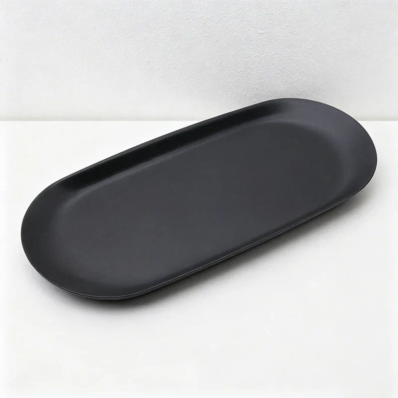 Solid Color Metal Tray Plates- Stainless Steel Plate for Home Decor
