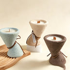 CouldNook Minimalist Concrete Hourglass Candle - Quiet Luxury Sculptural Decor
