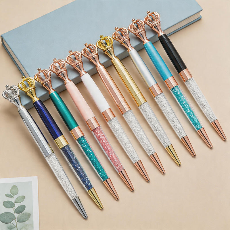 CouldNook Pen-Crown Top Retractable Metal Ballpoint Pen Cute Gift Pen for Students Office Wedding Favors