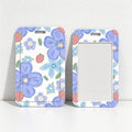 Cute Oil Painting Flower Card Holder with Keychain/Lanyard, Cartoon ID Card Case for Students & Kids