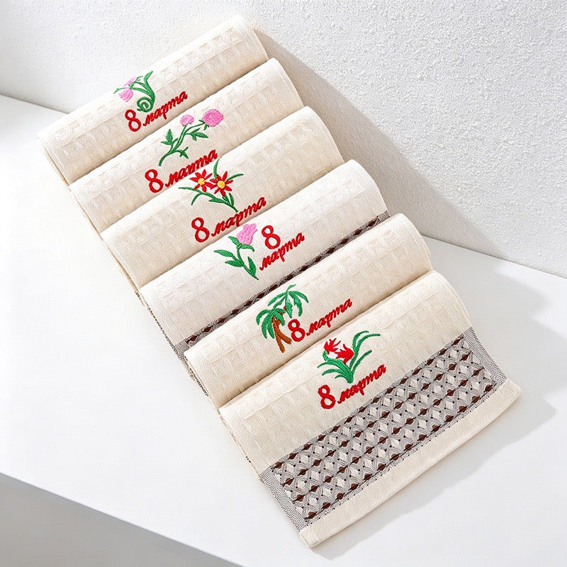 CouldNook Cotton Waffle Tea Towel - Rustic Cafe & Flora (Assorted Mix)