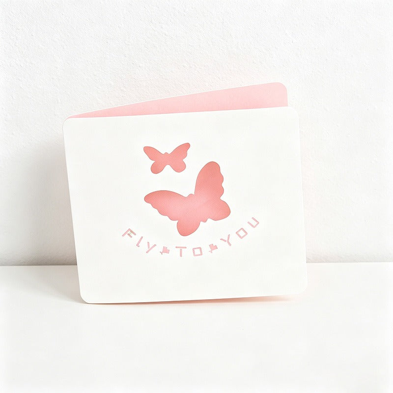 Hollow Out Mini Greeting Cards, 8 Assorted Designs Foldable Thank You Cards for Birthday Wedding Holiday