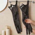 CouldNook Funny Long Cat Hanging Hand Towel - Super Absorbent Microfiber Towel