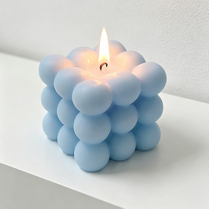 CouldNook Large Bubble Cube Scented Candle - Pastel Morandi Aesthetic Decor
