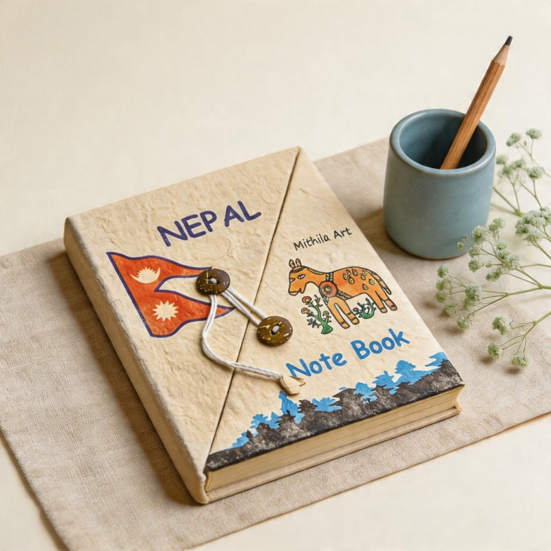 CouldNook Vintage Nepal Handmade Straw Paper Notebook