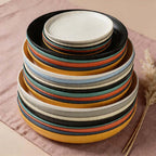 Multicolor Round Plastic Plates - Lightweight Unbreakable Dinner Plates for Daily Use（Set of 10）