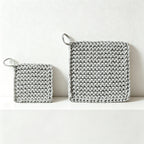 CouldNook Chunky Knit Cotton Trivet - Hand-Woven Square Heat Pad