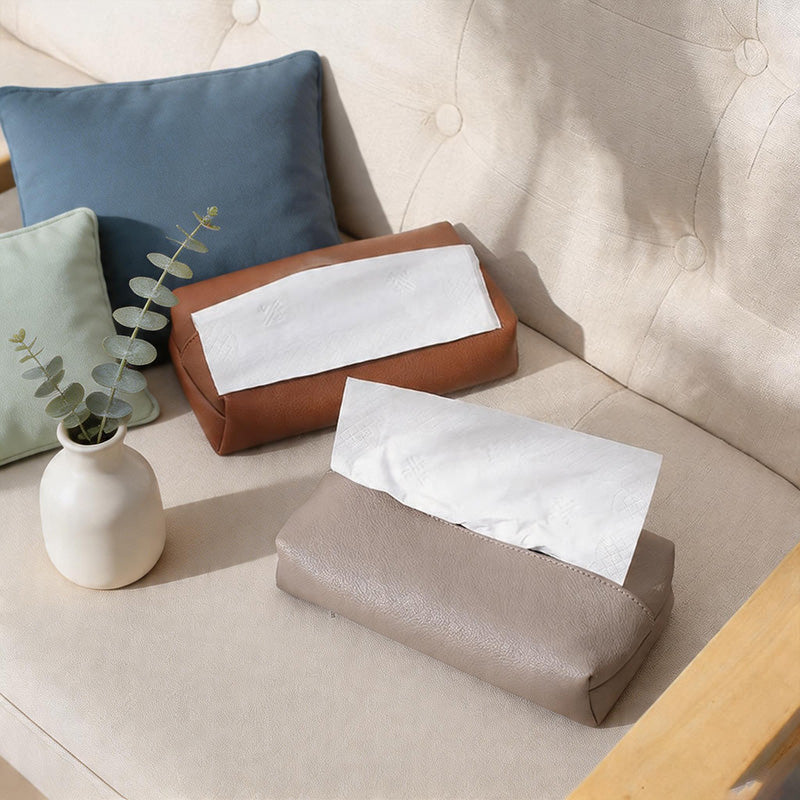 CouldNook Tissue Boxes-PU Leather Tissue Storage Box