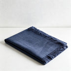 CouldNook Fringed Cotton Linen Napkin - Rustic Wabi-Sabi Dining Cloth