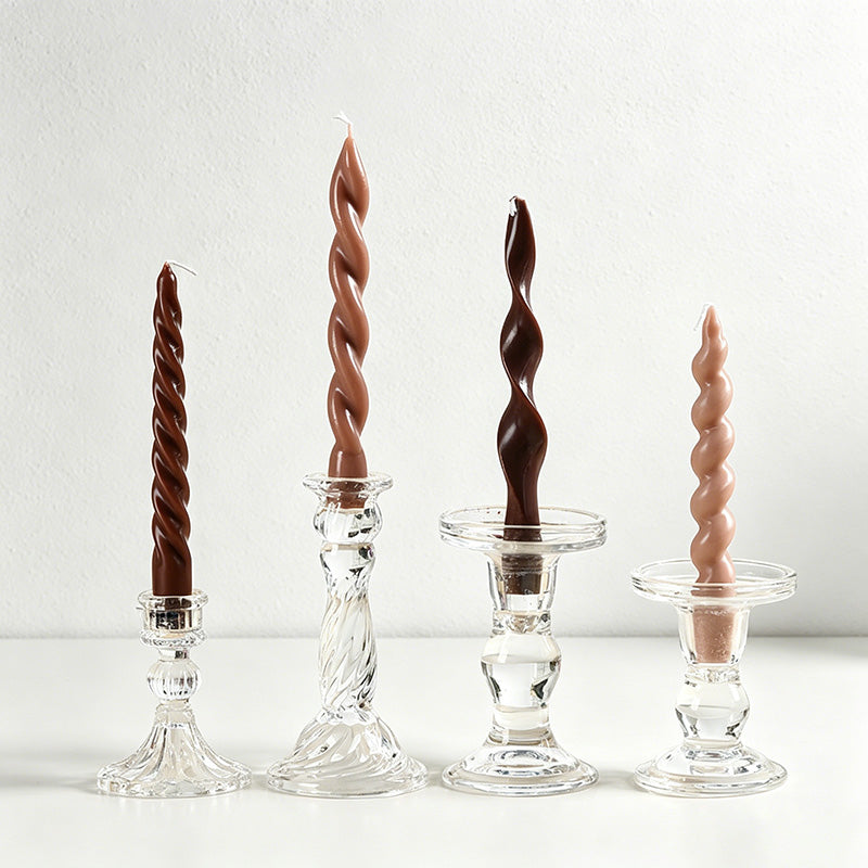Spiral Taper Candle Set - Set Of 4 Assorted Twisted Candles in Gift Box