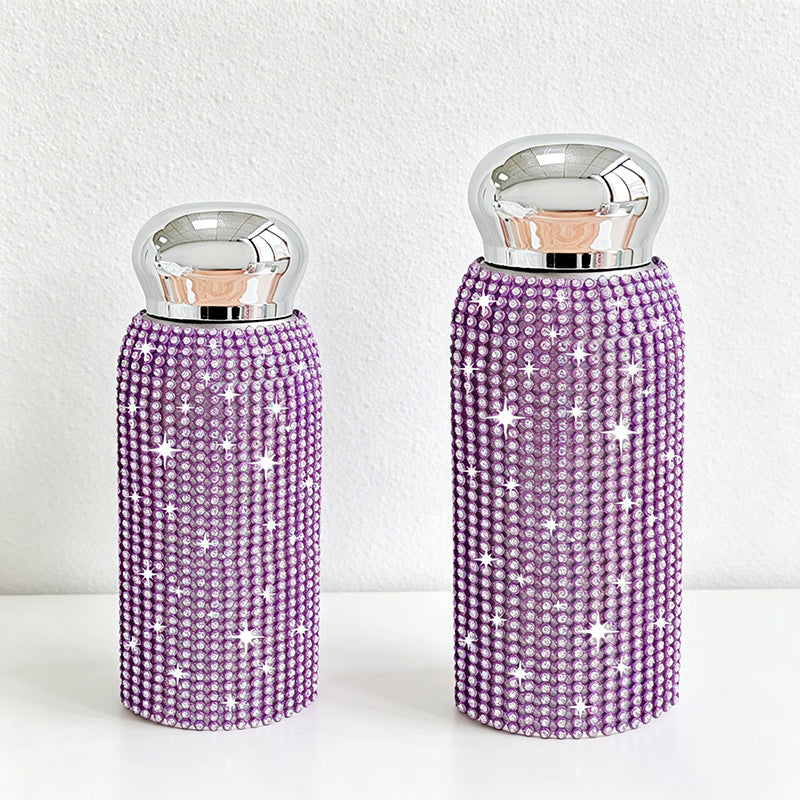CouldNook Rhinestone Tumblers-6oz Stainless Steel Vacuum Insulated U-Shaped Eggshell Coffee Cup with Straw