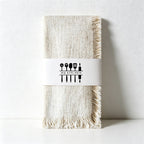 CouldNook Fringed Cotton Linen Napkin - Rustic Wabi-Sabi Dining Cloth
