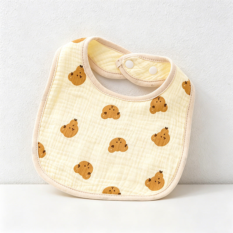 CouldNook Premium Muslin Cotton Baby Bib - Reversible 6-Layer U-Shape Drool Apron(set of 10)