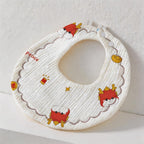 CouldNook Premium Muslin Cotton Baby Bib - Reversible 6-Layer Round Drool Apron(set of 10)