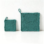 CouldNook Chunky Knit Cotton Trivet - Hand-Woven Square Heat Pad