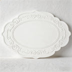 CouldNook Vintage Embossed Silicone Placemat - French Lace Heat Resistant Table Mat