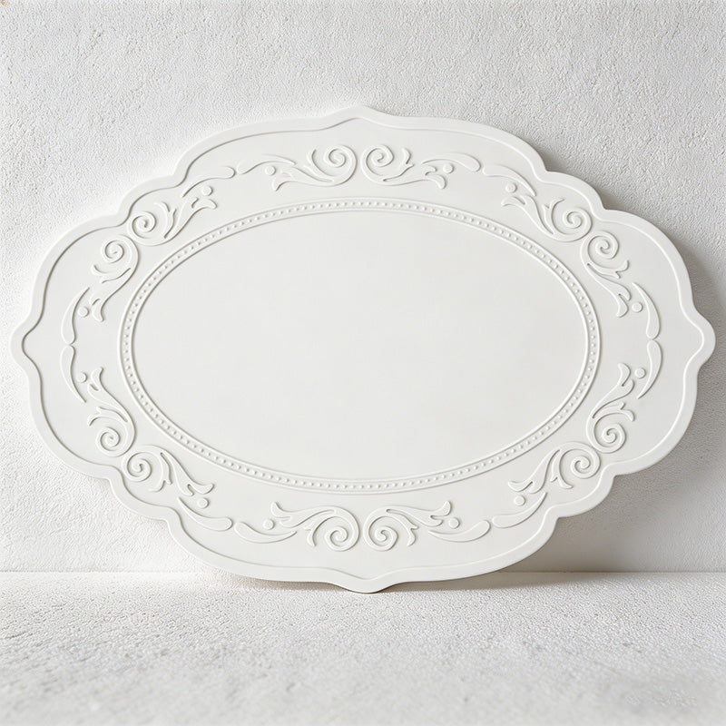 CouldNook Vintage Embossed Silicone Placemat - French Lace Heat Resistant Table Mat
