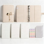 CouldNook Faux Leather Heart Lock Loose-Leaf Notebook
