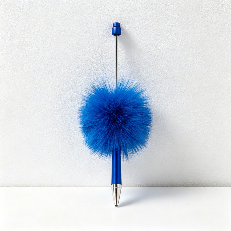 CouldNook Pen-Cute Pom Pom Beaded Ballpoint Pen DIY Creative Plush Ballpoint Pen for Gift & Office