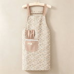 Floral with Bunny Pocket Backband Apron - Polyester Kitchen Apron