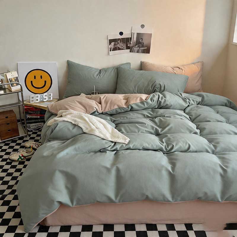 CouldNook Reversible Solid Duvet Cover - Ultra-Soft Washed Cotton Feel (Light Colors)