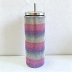 CouldNook 20oz Rhinestone Tumbler-Stainless Steel Vacuum Insulated Straight Body Tumbler with Straw