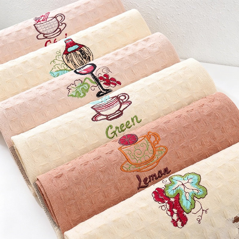 CouldNook Cotton Waffle Tea Towel - Rustic Cafe & Flora (Assorted Mix)