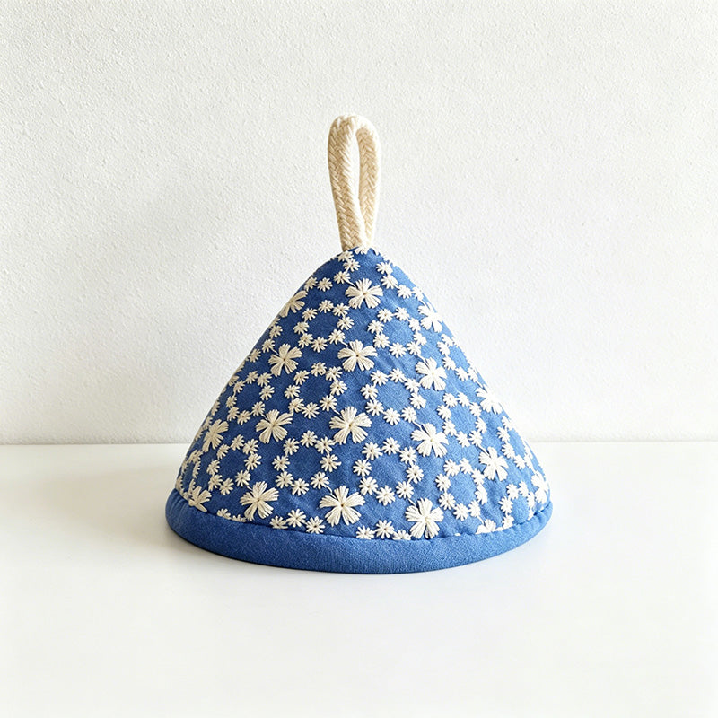 CouldNook Embroidered Floral Triangle Pot Holder - Cottagecore Mini Mitt