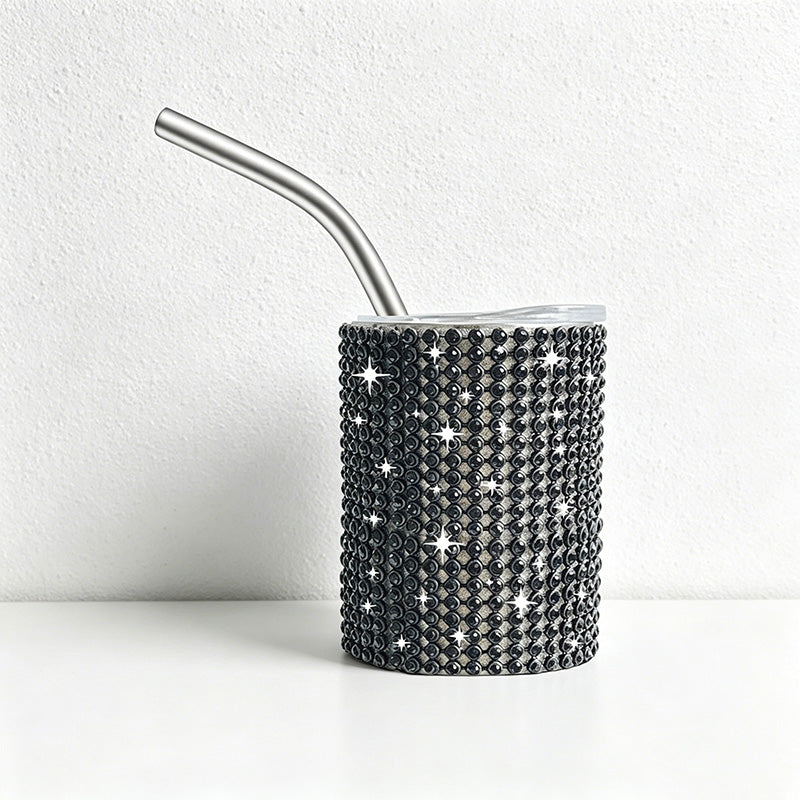 CouldNook Tumbler-3oz Rhinestone Straight Insulated Tumbler with Straw Mini Shot Glass Portable Car Cup