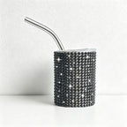CouldNook Tumbler-3oz Rhinestone Straight Insulated Tumbler with Straw Mini Shot Glass Portable Car Cup