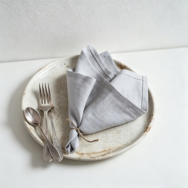 CouldNook Pure Linen Napkin - Premium Rustic Tea Towel (Small)