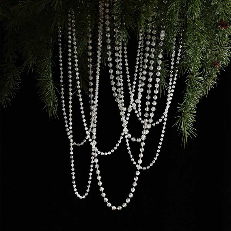 Iridescent Plastic Bead Garland Wall Decor - Christmas Tree Decoration Chain