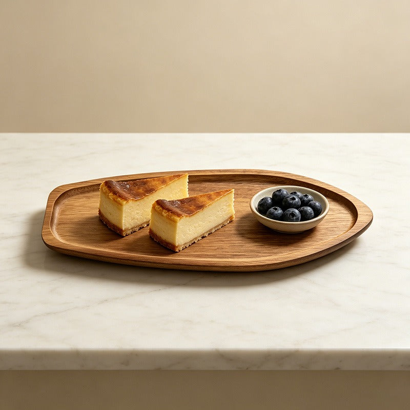 Acacia Wood Boat Shaped Serving Plates - 2 Sizes for Food, Tea & Culinary Display