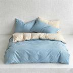 CouldNook Reversible Solid Duvet Cover - Ultra-Soft Washed Cotton Feel (Light Colors)