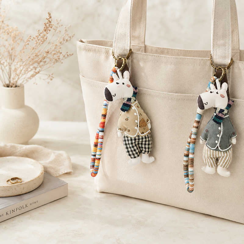 CouldNook Reindeer Fabric Charm - Aesthetic Artisan Bag Pendant