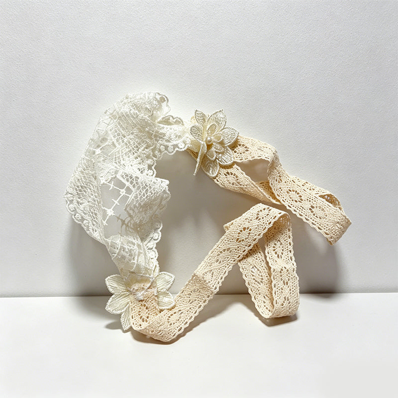 CouldNook Wide Hollow-Out Lace Headband - Aesthetic Floral Hair Accessory