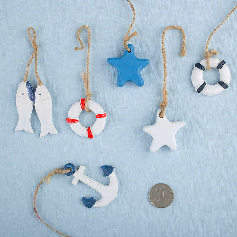 CouldNook Coastal Hanging Ornament - Nautical Shapes And Twine Loop