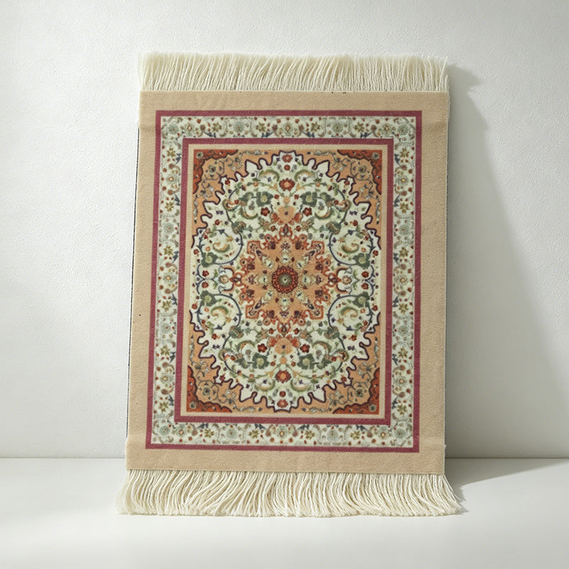 CouldNook Persian Style Tassel Coaster - Ethnic Motif Heat-Insulating Mat