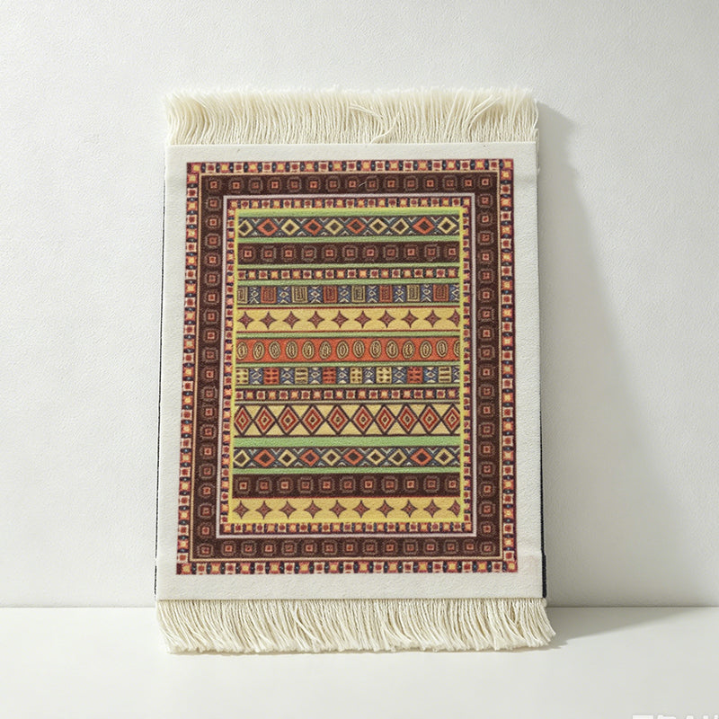 CouldNook Persian Style Tassel Coaster - Ethnic Motif Heat-Insulating Mat