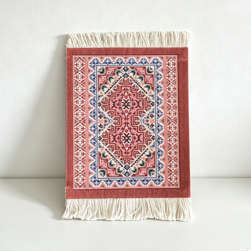 CouldNook Persian Style Tassel Coaster - Ethnic Motif Heat-Insulating Mat