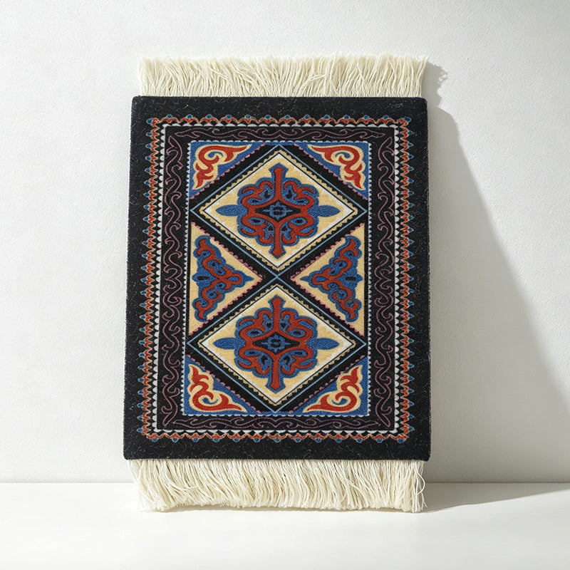 CouldNook Persian Style Tassel Coaster - Ethnic Motif Heat-Insulating Mat