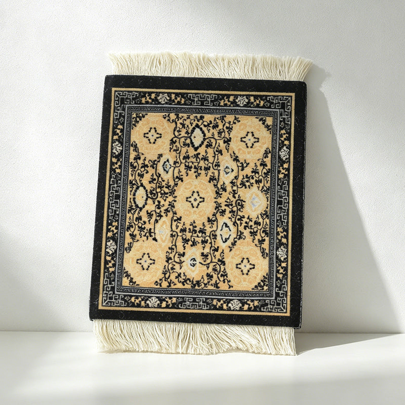 CouldNook Persian Style Tassel Coaster - Ethnic Motif Heat-Insulating Mat