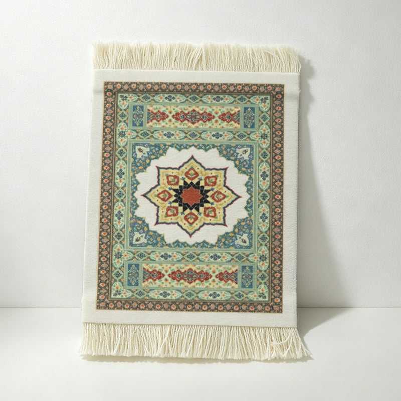 CouldNook Persian Style Tassel Coaster - Ethnic Motif Heat-Insulating Mat