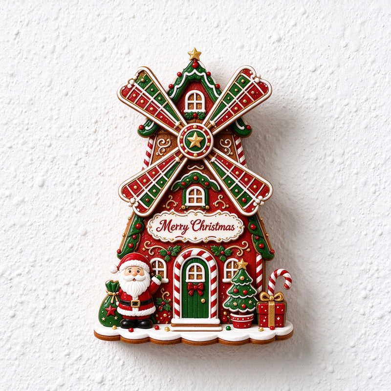 Christmas Windmill and Ferris Wheel Refrigerator Magnets